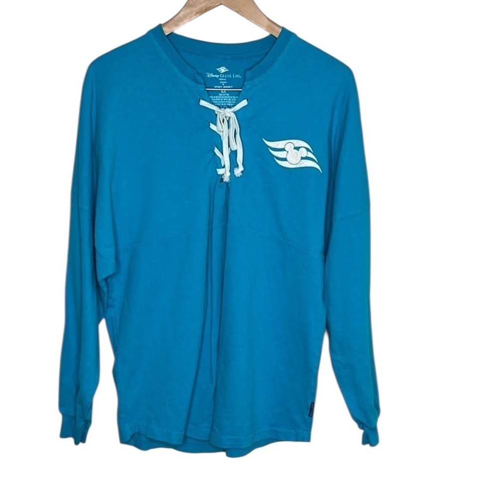 Disney Cruise Line by Spirit Jersey Blue Lace Long Sleeve Size M BLEMISH